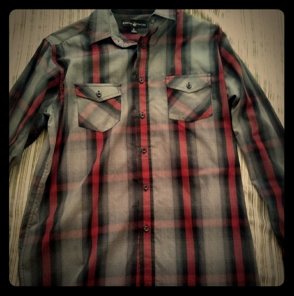 Beverly Hills Polo Club Plaid button up shirt